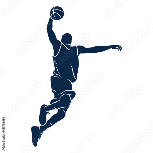 Male basketball player shoot cut out