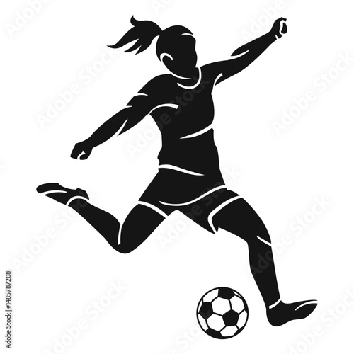 Girl playing soccer cut-out