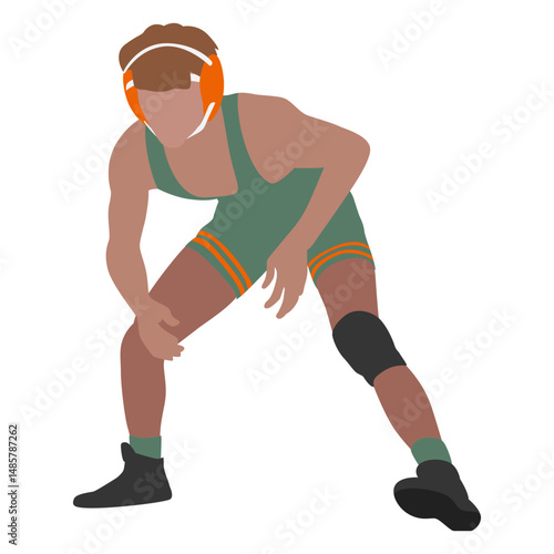 Wrestler posing flat