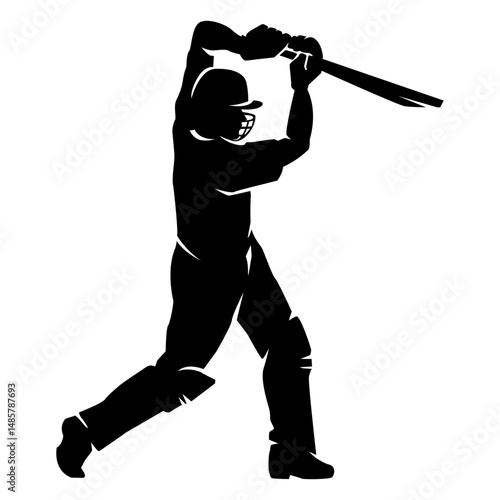 Cricket player silhouette cut out