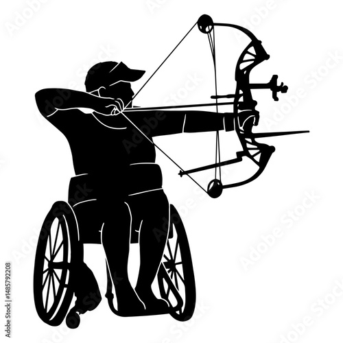 Archery sport disability athlete silhouette
