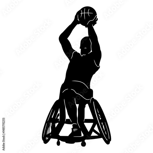Basketball sport disability athlete silhouette