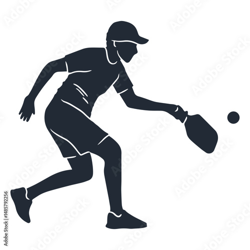 Boy playing pickleball