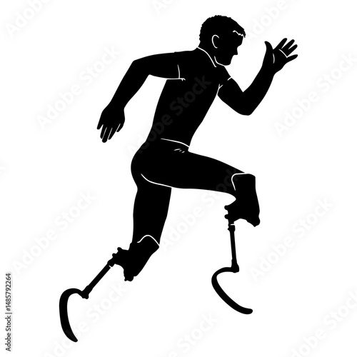 Running sport disability athlete silhouette