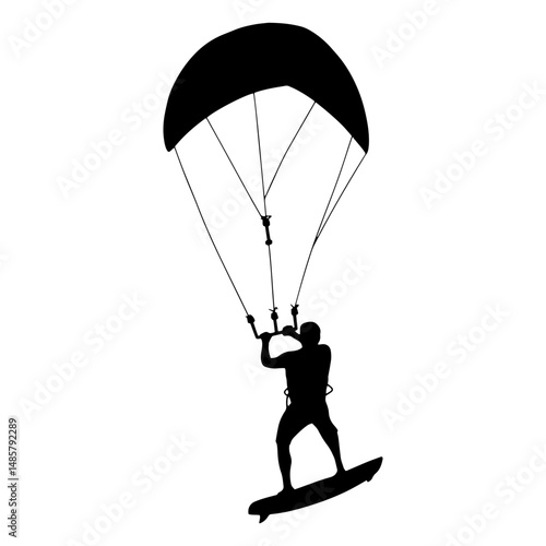 Kitesurf sport silhouette