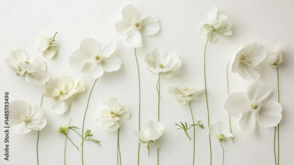 Obraz premium Pastel-colored cosmos flowers overlapping softly, ideal for poster, print, floral background