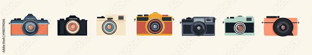 Retro camera icons Retro camera icons