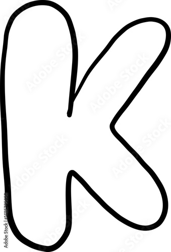 Display font letter with thick hand drawn outline