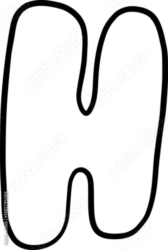 Bubble style capital letter with cartoon charm