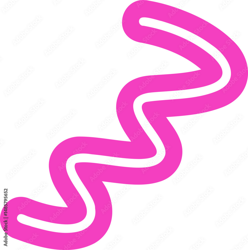 Fototapeta premium Pink wiggly squiggle with rounded rhythm