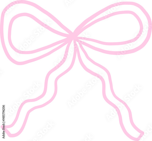 Curvy ribbon bow with playful loose tails