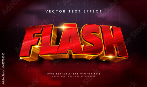 3d Red Flash Editable Vector Text Effect. Hot Fire Theme.
