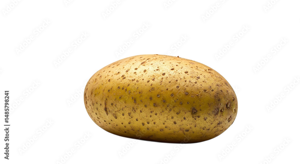 A humble, golden potato, ready for its culinary destiny, against a clean white backdrop. A humble, golden potato, ready for its culinary destiny, against a clean white backdrop.