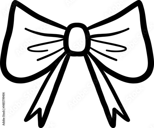 Heart Center Bow with Long Hanging Ribbons