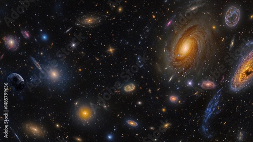 Wallpaper Mural A breathtaking view of distant galaxies shining brilliantly in the vast cosmos Torontodigital.ca