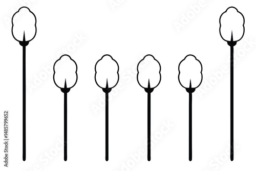 Cotton Swabs Line Art Concept