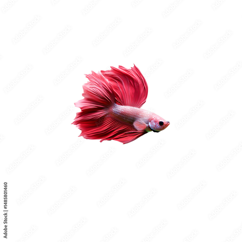 Obraz premium Vibrant Betta Fish with Flowing Fins Swimming Gracefully in Clear Water
