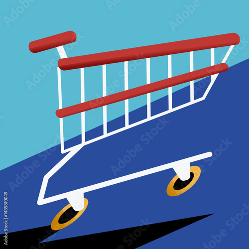 Shopping Cart with Bold Borders