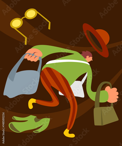 Illustration of people running to chase discounts