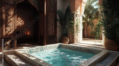 luxurious moroccan hammam spa pool interior design