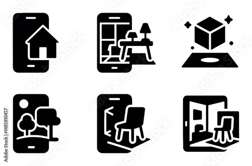 Ar interface icons for interior design and visualization apps