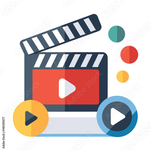 clapboard movie action object vector