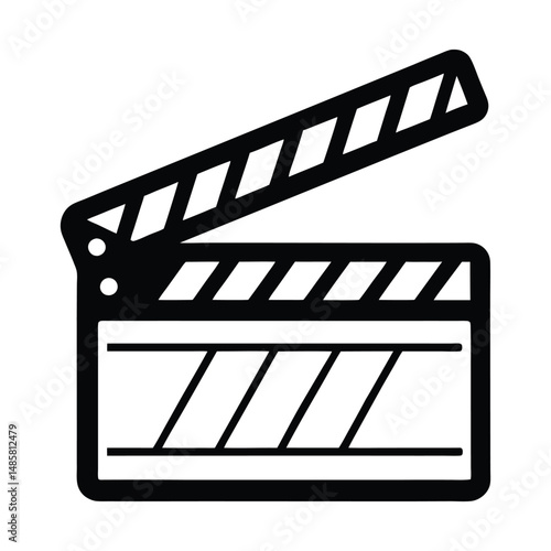 clapboard movie action object vector