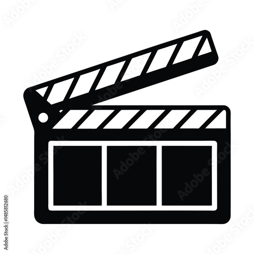 clapboard movie action object vector