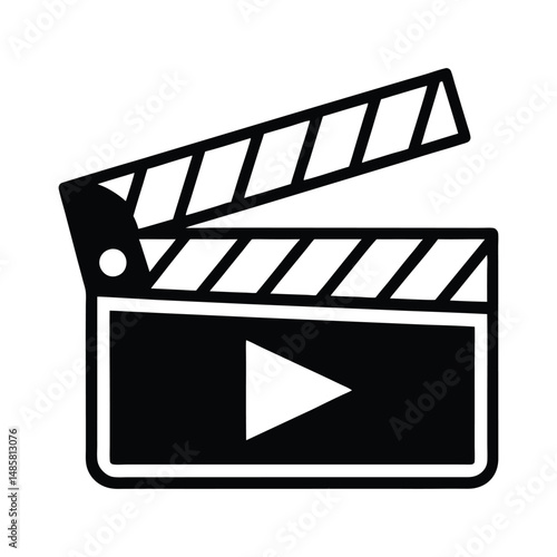 clapboard movie action object vector