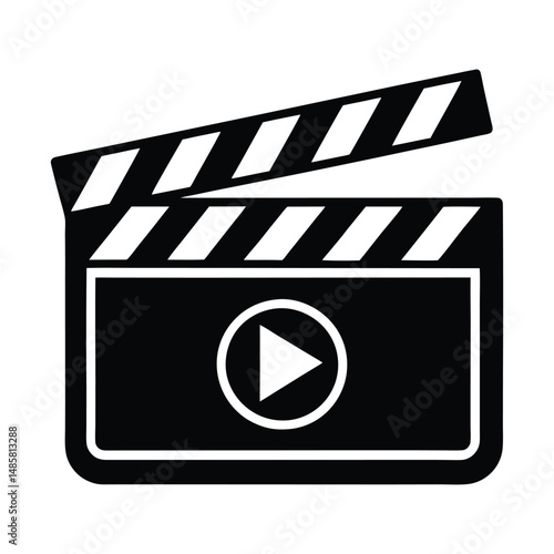 clapboard movie action object vector