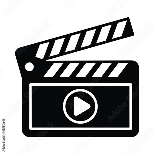 clapboard movie action object vector