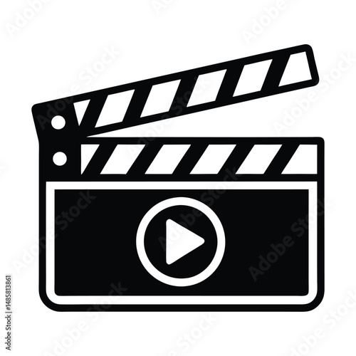 clapboard movie action object vector