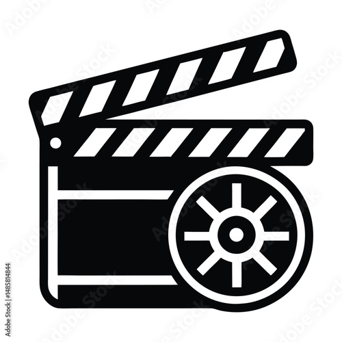 clapboard movie action object vector