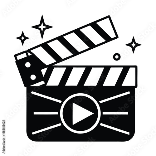 clapboard movie action object vector