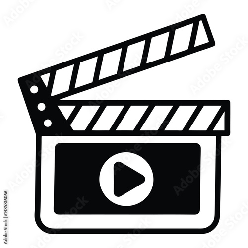 clapboard movie action object vector