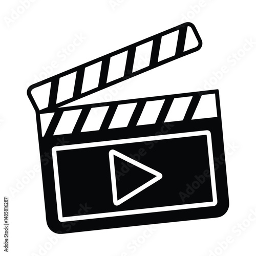 clapboard movie action object vector