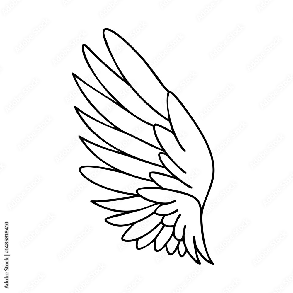 Obraz premium wing icon, wing vector illustration-simple illustration of wing, perfect for wing logos and icons