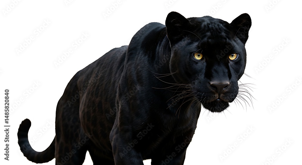Obraz premium Majestic Black Panther A Stunning Close-Up Portrait of a Powerful Feline