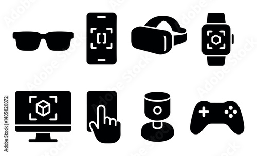 Digital device icons collection: wearables, gadgets, accessories