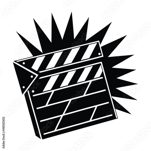 clapboard movie action object vector