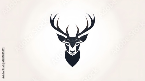 Wallpaper Mural Minimal Line Art Logo Icon of a Buck Moose with Horn for Branding Purposes Torontodigital.ca