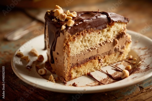 Wallpaper Mural A piece of cake on a plate with a fork and knife Torontodigital.ca