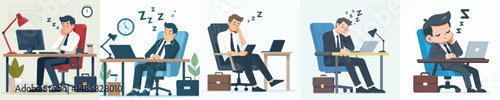 vector employee sleeping at work