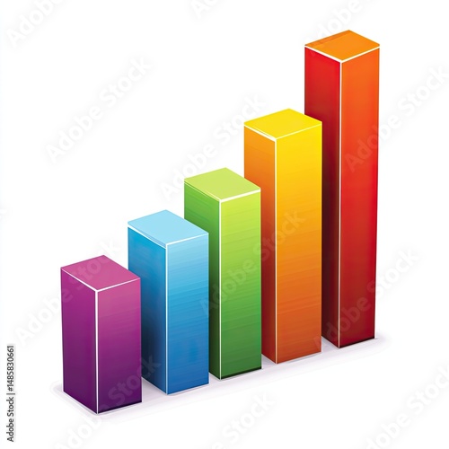 Free Download Colorful bar graph showing increasing data - GFXLoad