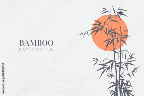 hand drawn bamboo japanese style background