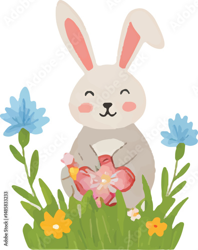 Happy easter day clipart vector design 