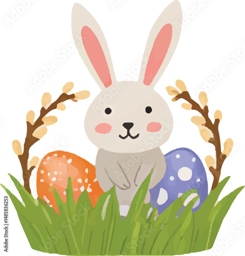 Happy easter day clipart vector design 