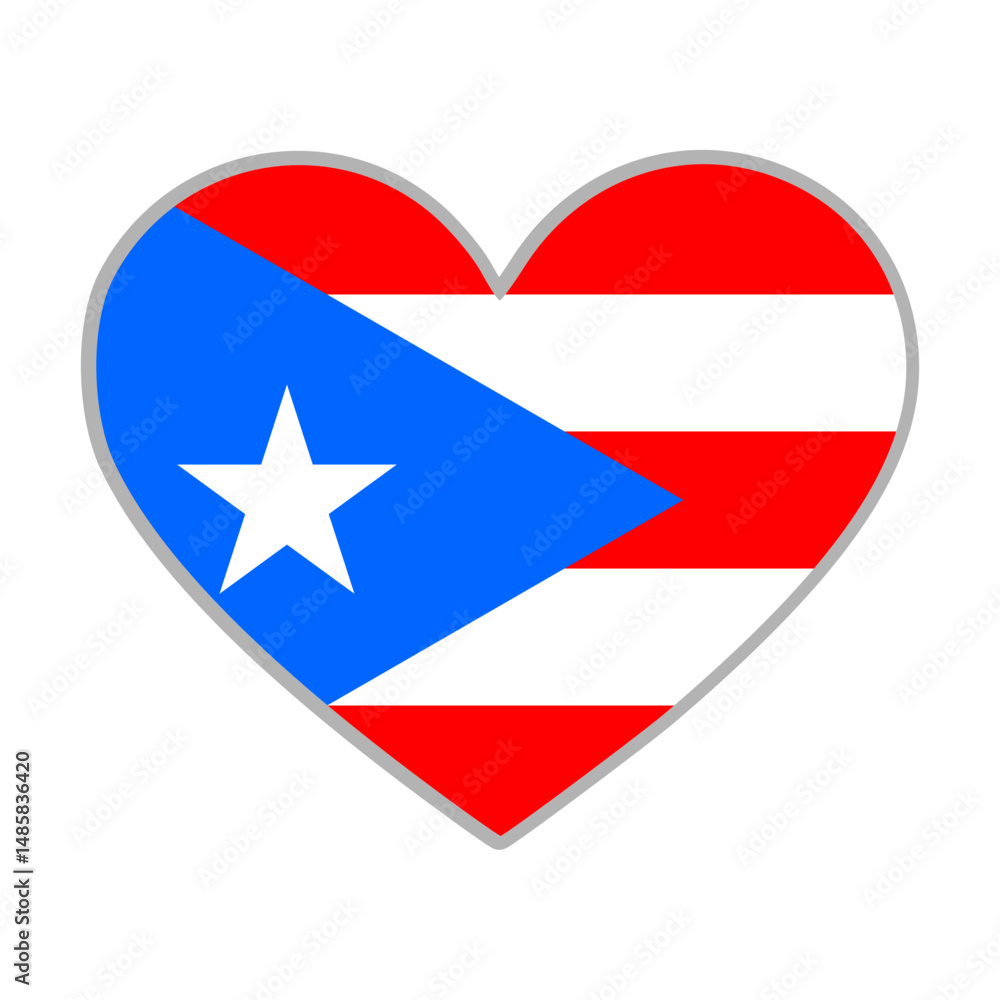 Puerto Rico flag. Puerto Rico love flag. Puerto Rico flag in heart shape. Love symbol. Vector illustration.
Puerto Rico flag. Puerto Rico love flag. Puerto Rico flag in heart shape. Love symbol. Vector illustration.