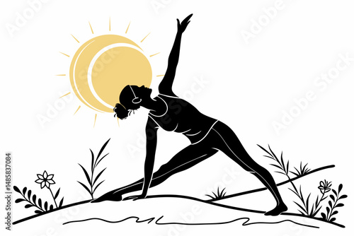woman doing yoga exercises in the park