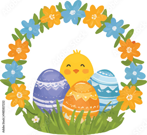 Happy easter day clipart vector design 